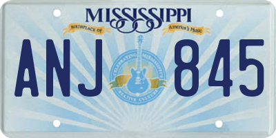 MS license plate ANJ845