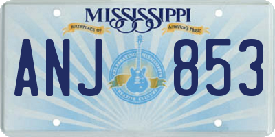 MS license plate ANJ853