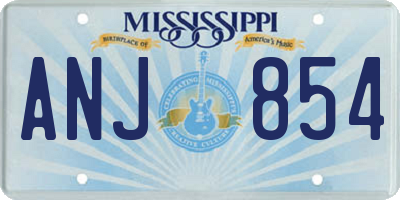 MS license plate ANJ854