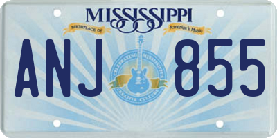 MS license plate ANJ855
