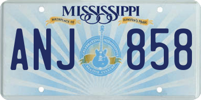 MS license plate ANJ858
