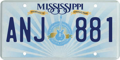 MS license plate ANJ881