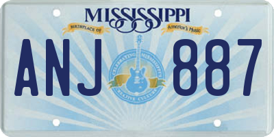 MS license plate ANJ887