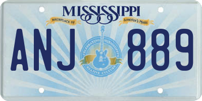 MS license plate ANJ889