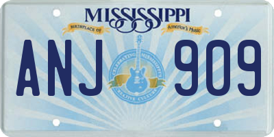 MS license plate ANJ909