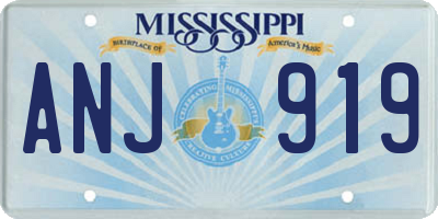 MS license plate ANJ919