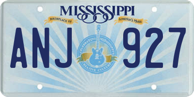 MS license plate ANJ927