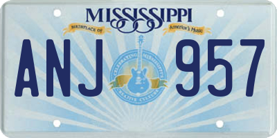 MS license plate ANJ957