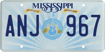 MS license plate ANJ967