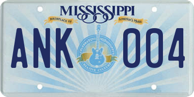 MS license plate ANK004