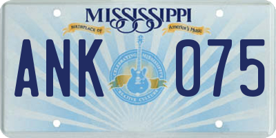MS license plate ANK075