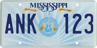 MS license plate ANK123