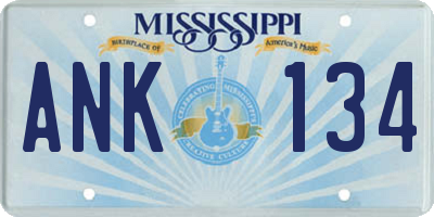 MS license plate ANK134
