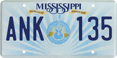MS license plate ANK135