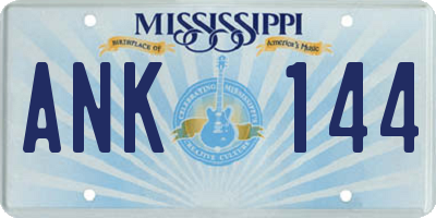 MS license plate ANK144