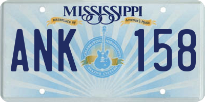 MS license plate ANK158