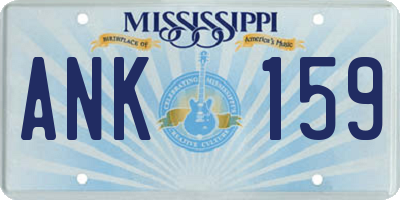 MS license plate ANK159