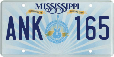 MS license plate ANK165