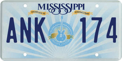 MS license plate ANK174