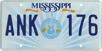 MS license plate ANK176