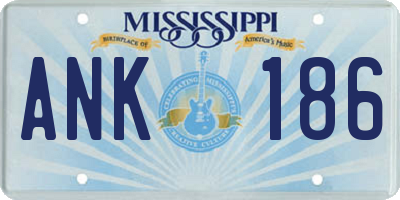 MS license plate ANK186