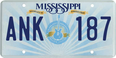 MS license plate ANK187