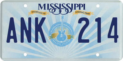 MS license plate ANK214