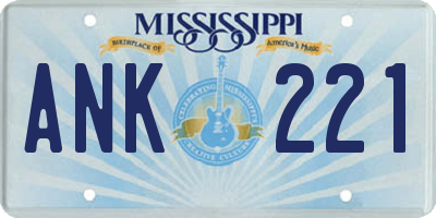 MS license plate ANK221