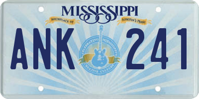 MS license plate ANK241