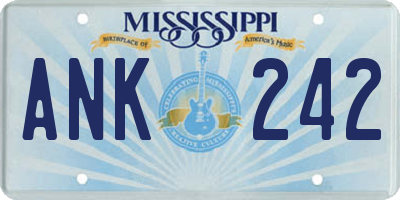 MS license plate ANK242
