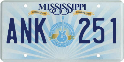MS license plate ANK251