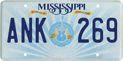 MS license plate ANK269