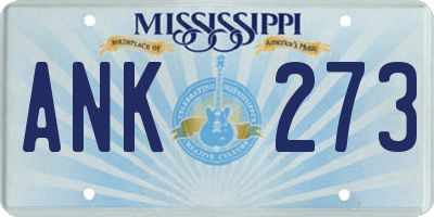 MS license plate ANK273
