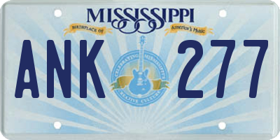 MS license plate ANK277