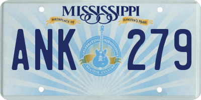 MS license plate ANK279