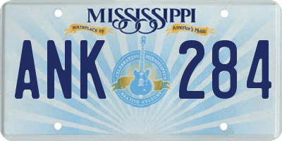 MS license plate ANK284