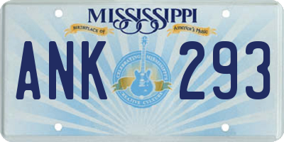 MS license plate ANK293