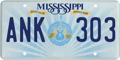 MS license plate ANK303