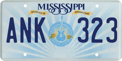 MS license plate ANK323