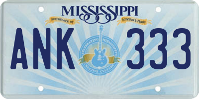 MS license plate ANK333