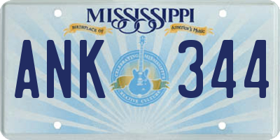 MS license plate ANK344