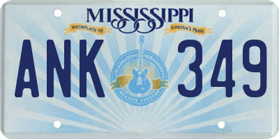 MS license plate ANK349