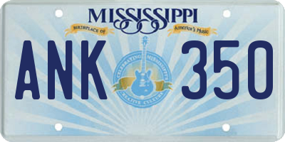 MS license plate ANK350