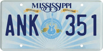 MS license plate ANK351