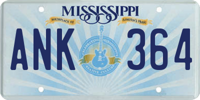 MS license plate ANK364
