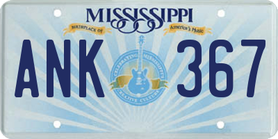 MS license plate ANK367
