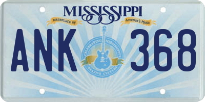 MS license plate ANK368