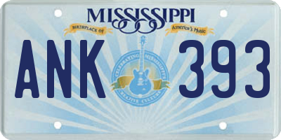 MS license plate ANK393