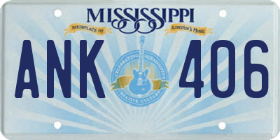 MS license plate ANK406