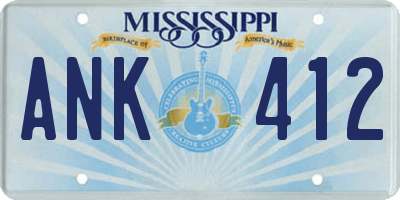 MS license plate ANK412